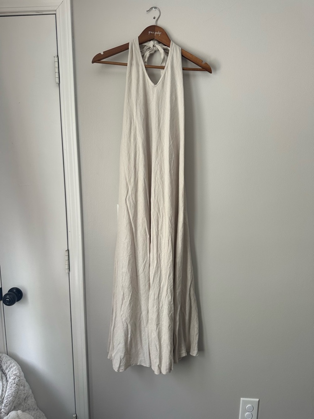 Ivory Halter Tie-Back Maxi Dress - Picture 2 of 6